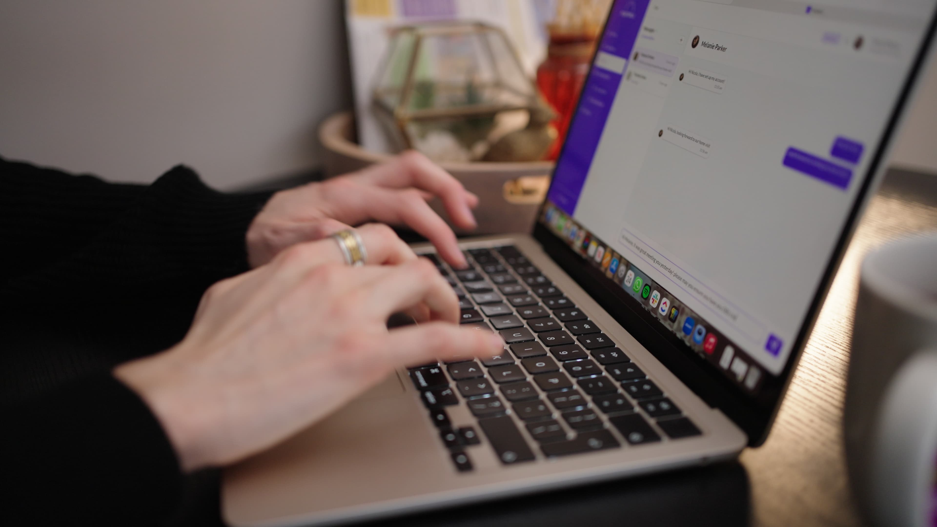 A social worker messaging a family directly inside Fosterli